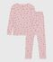 Pigiama con gamba molto aderente in cotone con stampa a fiori bambina rosa JOLI/bianco MULTICO