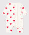 Tutina lunga in cotone imbottito bebè bianco MARSHMALLOW/rosso TERKUIT