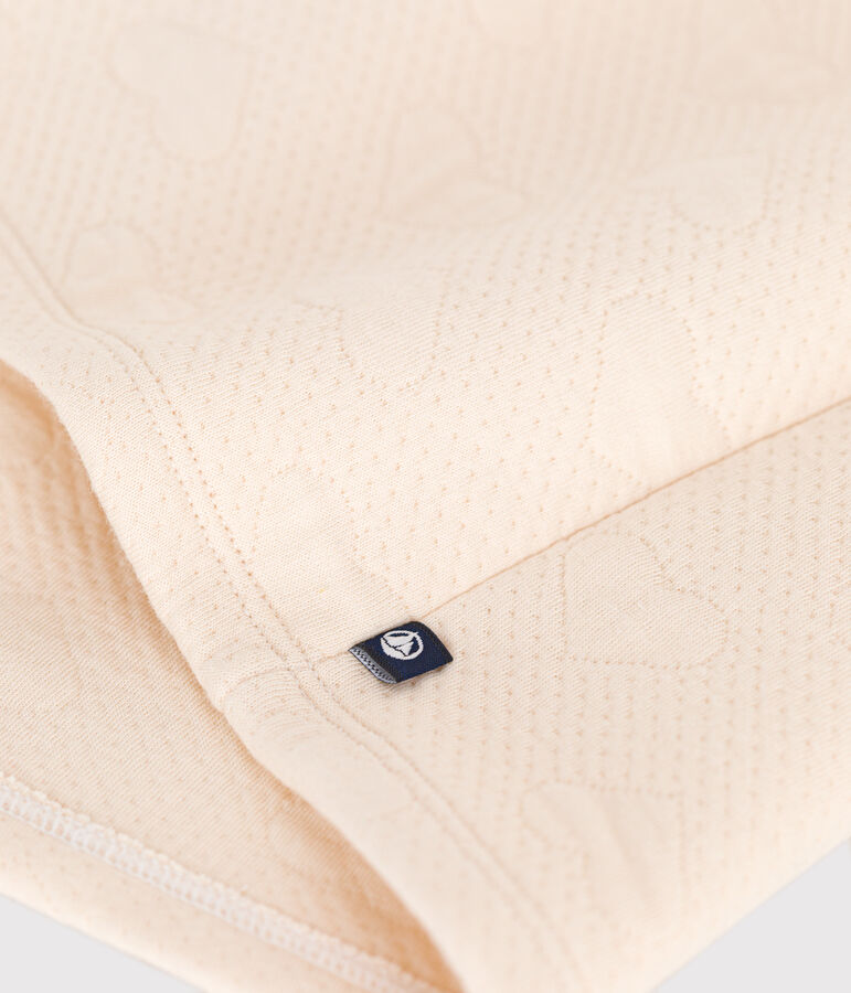 Abito a maniche lunghe in tubique trapuntato neonato ecru