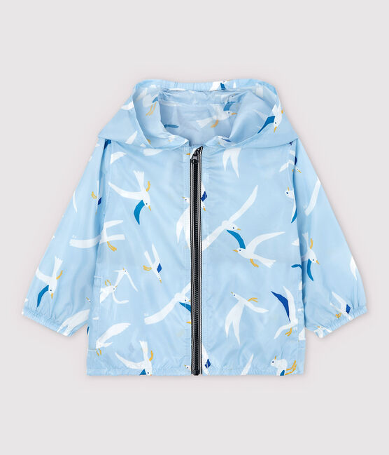 Giacca a vento leggera in poliammide riciclato bebè maschio blu JASMIN/bianco MULTICO