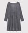 Abito maniche lunghe donna blu SMOKING/beige COQUILLE
