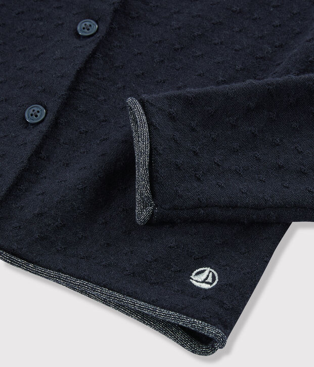 Cardigan bambina in lana e cotone SMOKING