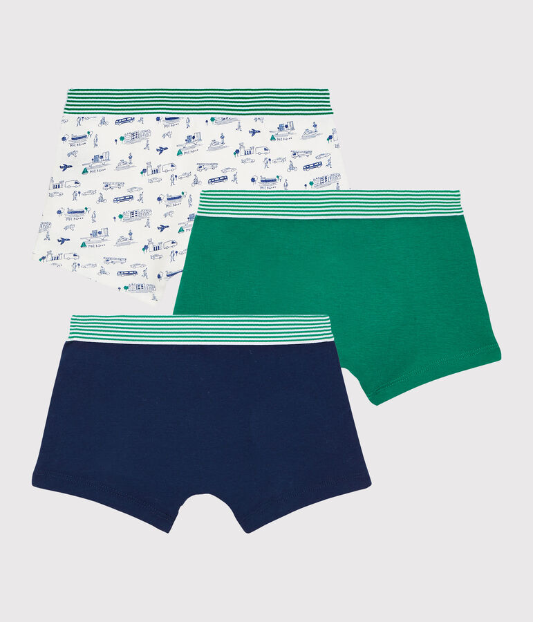 Confezione da 3 boxer bambino fantasia trasporti in cotone multicolore
