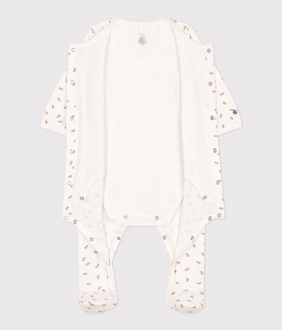 Bodyjama a fiori in tubique bianco MARSHMALLOW/bianco MULTICO