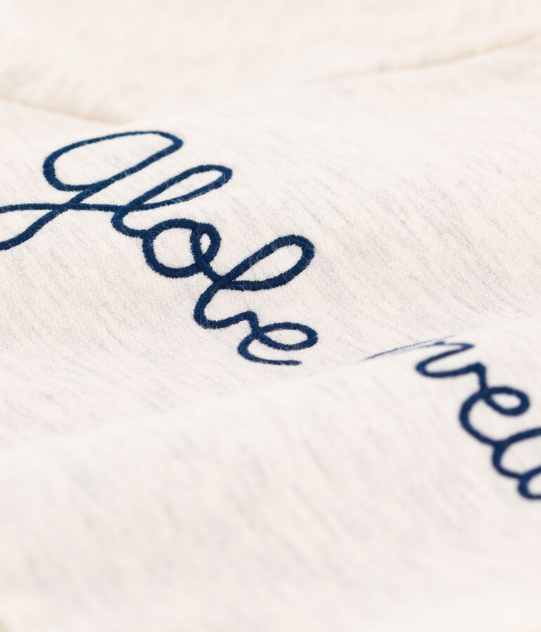 Abito bambina a maniche lunghe in molleton beige