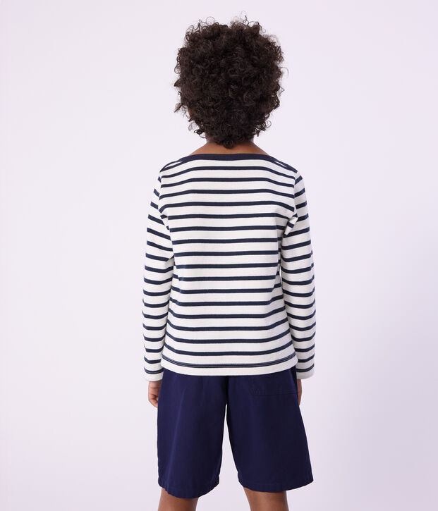 Marini&egrave;re bambina/bambino in cotone biologico bianco/blu