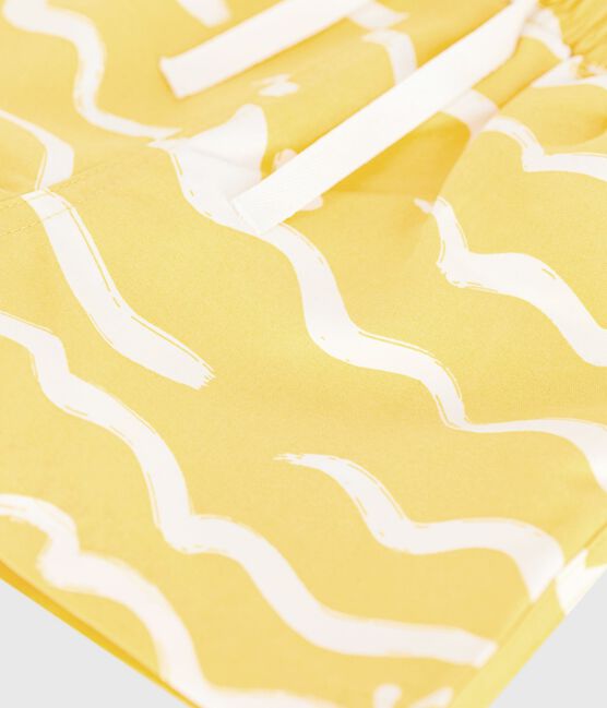 Shorts da bagno con stampa di squalo neonato giallo ORGE/bianco MARSHMALLOW