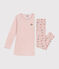 Camicia da notte in velluto bambino. rosa SALINE/bianco MULTICO