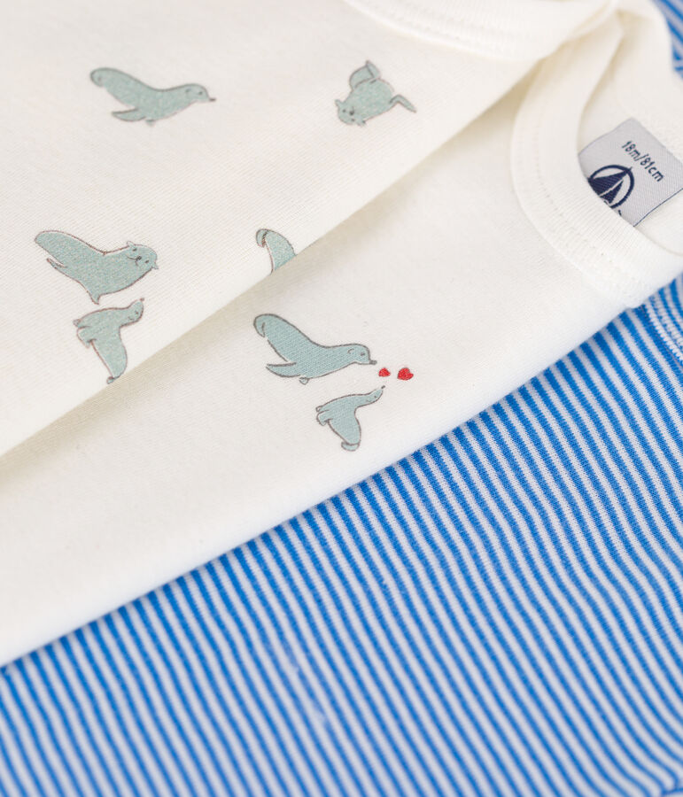 Set da 3 body a maniche corte in cotone con stampa neonato variante 1