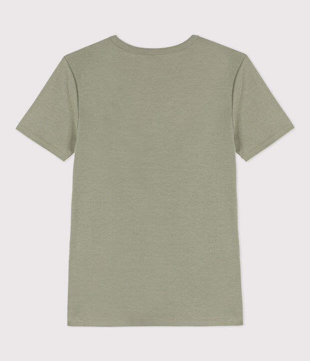 T-shirt L'ICONIQUE scollo a V in cotone donna verde