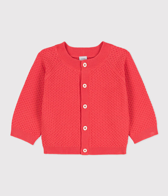 Cardigan in maglia di cotone per neonati arancione JUPITER