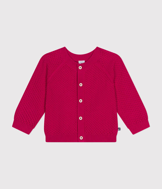 Cardigan in tricot di cotone bebè rosa DELHI