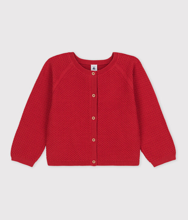 Cardigan in cotone bambina rosso