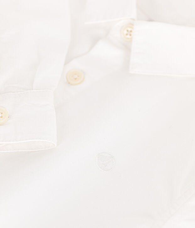 Camicia in popeline bambino bianco