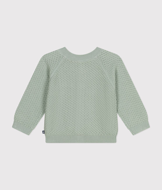 Cardigan in tricot di cotone bebè verde HERBIER