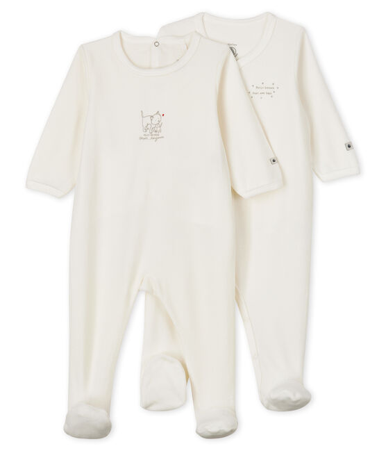 Confezione da 2 tutine neonata in velluto variante 1
