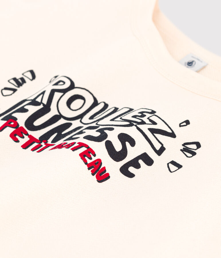 Felpa stampata in molleton bambina / bambino ecru AVALANCHE