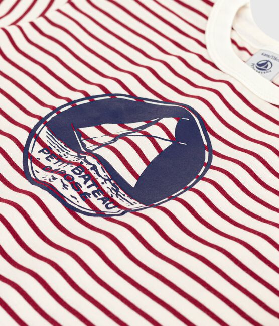 T-shirt maniche corte con stampa bambino rosso MILK/ AMARANTE