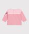 T-shirt a maniche lunghe in cotone a righe neonato. rosa/rosa