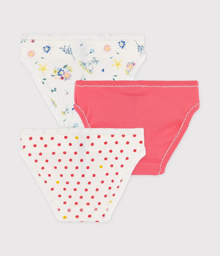 Set di 3 slip per bambina con fantasia a fiori multicolore