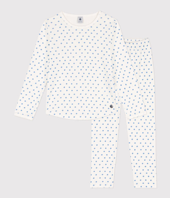 Pigiama bambina in cotone a pois bianco MARSHMALLOW/ EDNA