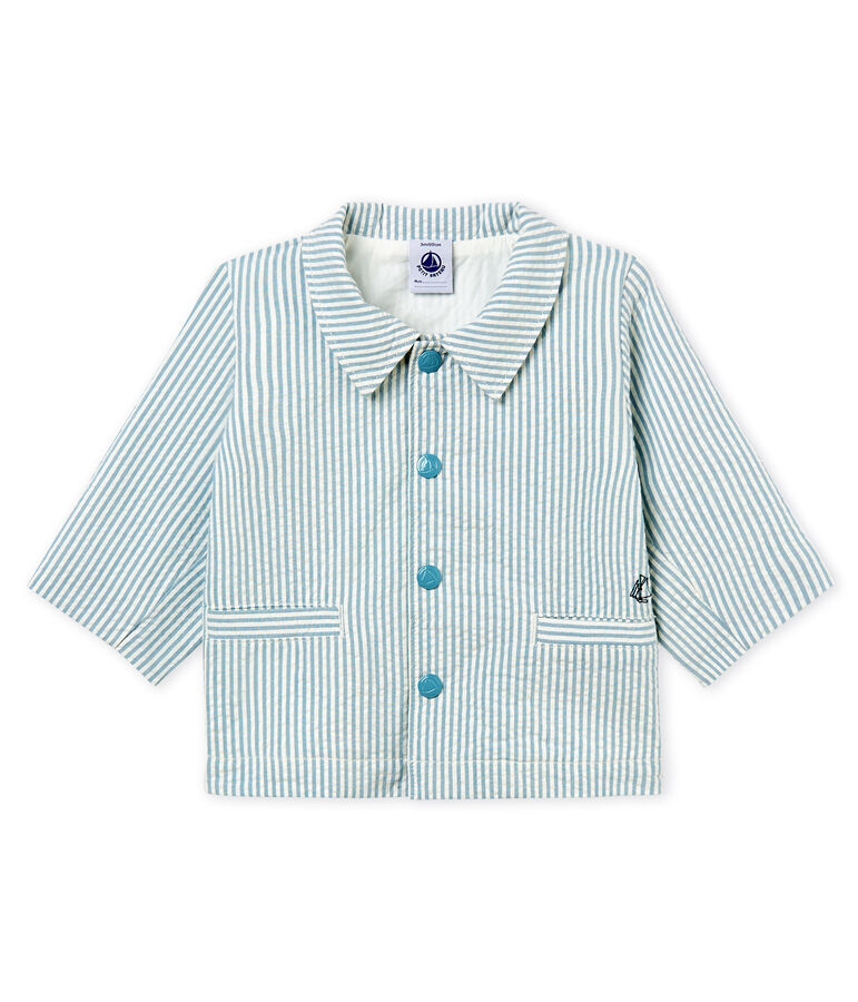 Giacca maschietto a righe blu FONTAINE/bianco MARSHMALLOW