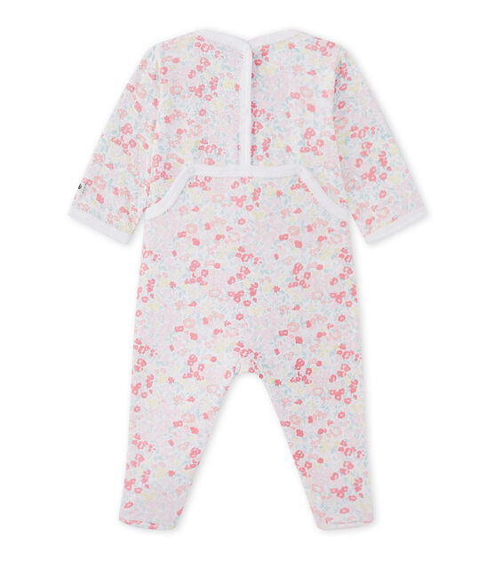 Tutina bebè bambina a fiori in tubique bianco ECUME/bianco MULTICO