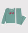 Pigiama donna in cotone millerighe EVERGREEN/ MARSHMALLOW