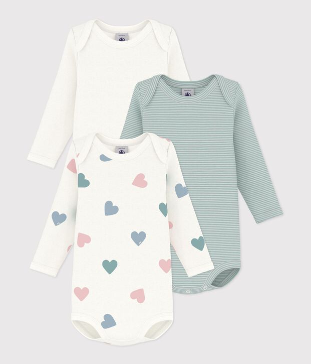 Set di body a maniche lunghe in cotone con stampa a fiori neonata multicolore
