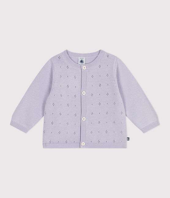 Cardigan in maglia di cotone tinta unita neonato viola PARME