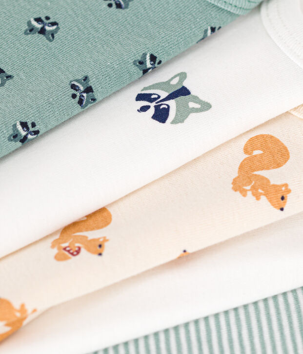 Confezione da 5 body beb&egrave; a maniche lunghe in cotone multicolore