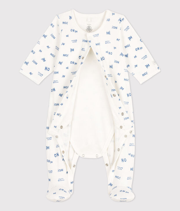 Bodyjama Heho in tubique per neonato bianco/blu
