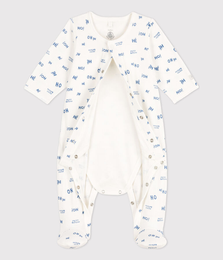 Bodyjama Heho in tubique per neonato bianco/blu