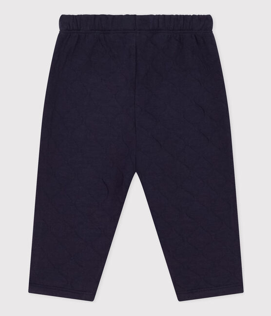 Pantalone in tubique trapuntato bebè blu SMOKING