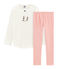 Pigiama bambina a costine bianco MARSHMALLOW/rosa ROSAKO