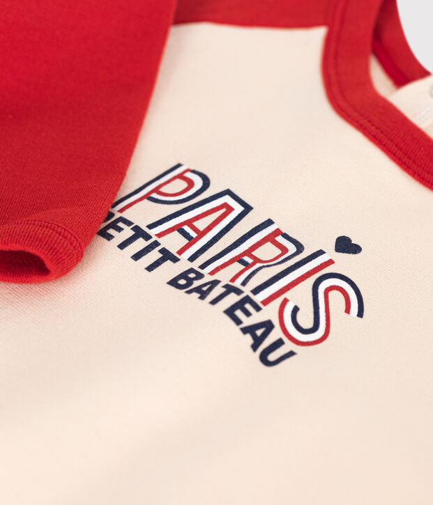 Felpa per beb&egrave; in tessuto felpato leggero rosso/rosso