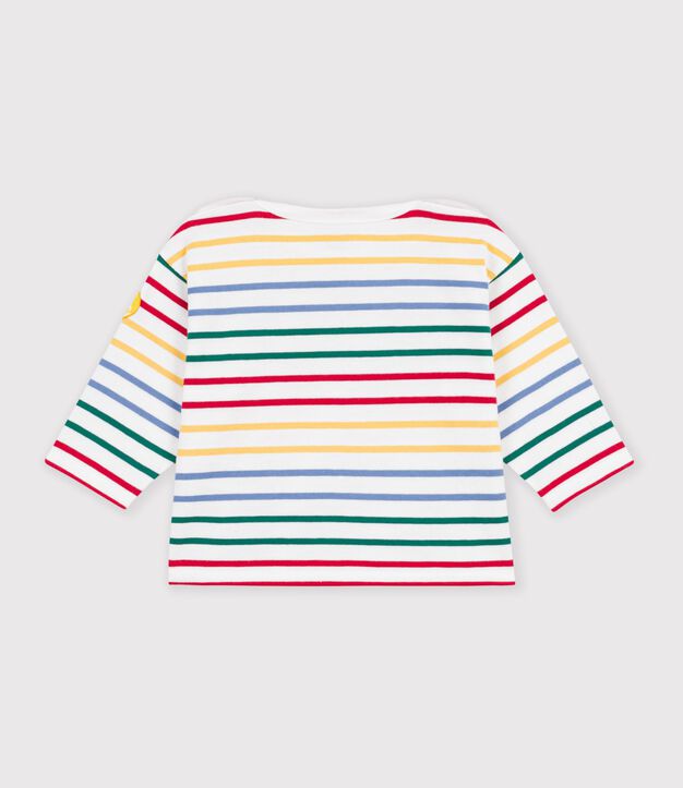 Marini&egrave;re in cotone neonato bianco/multicolore