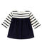 Abito iconico per bebé femmina beige COQUILLE/blu ABYSSE