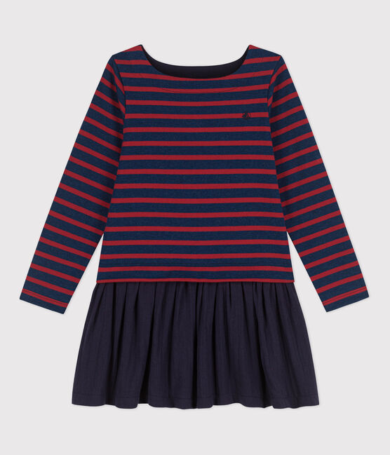 Abito a righe in cotone spesso e garza di cotone bambina LITTORAL CHINE/ STOP