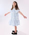 Abito bambina a maniche corte in cotone stampato blu MARSHMALLOW/ PORCELANA