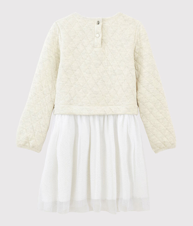 Abito maniche lunghe bambina beige