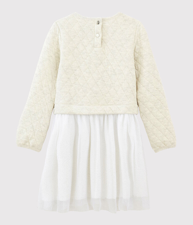 Abito maniche lunghe bambina beige