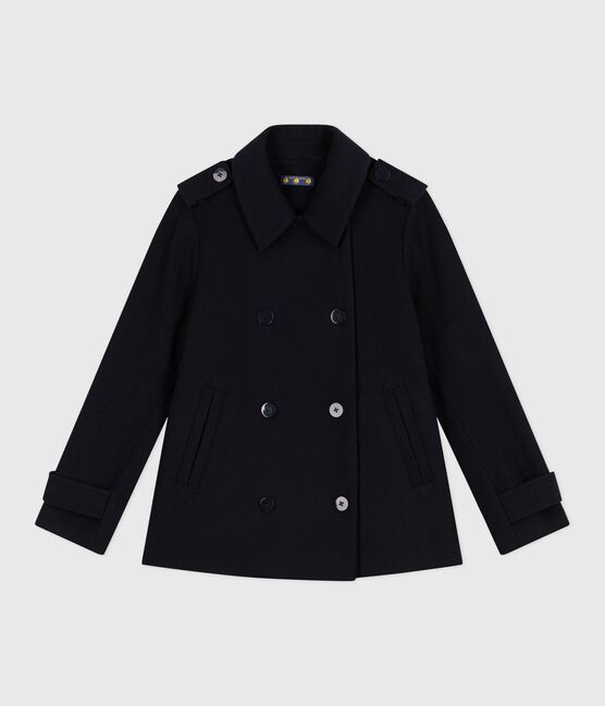 Caban donna in panno di lana blu SMOKING