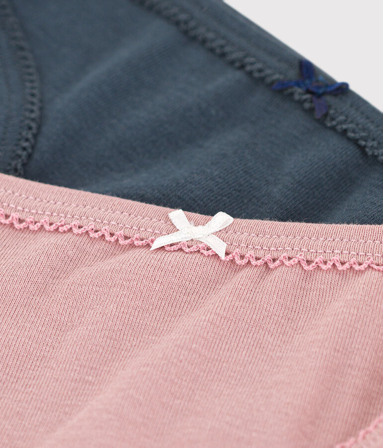 Confezione da 2 slip bambina in cotone multicolore