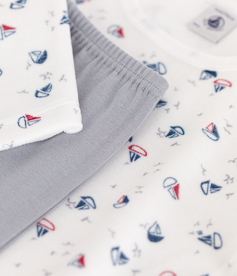 Pigiama in ciniglia bambino grigio/multicolore