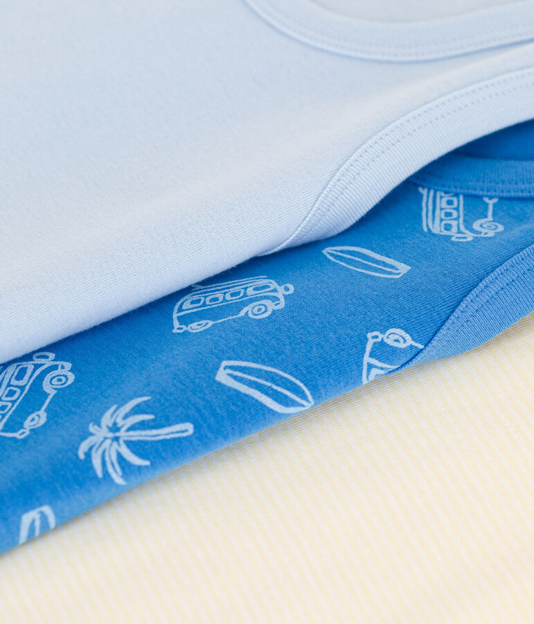 Set da 3 canotte in cotone con furgoni stampati bambino multicolore