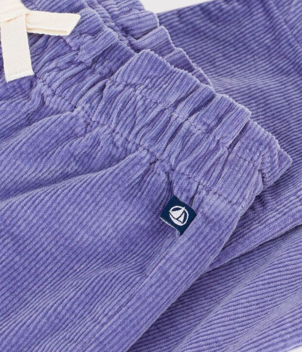 Pantaloni in velluto tinta unita neonato viola