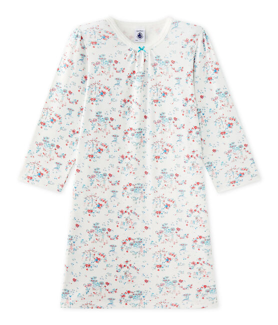 Camicia da notte per bambina stampata bianco LAIT/bianco MULTICO