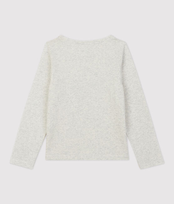 T-shirt bambina a maniche lunghe in cotone beige MONTELIMAR CHINE
