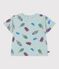 T-shirt a maniche corte in cotone con gabbiani stampati neonato blu/multicolore